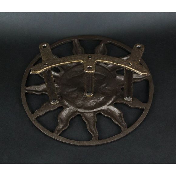 Cast Iron Sun Face Decorative Wall Mounted Hanging Garden Hose Holder Bronze - Picture 5 of 6